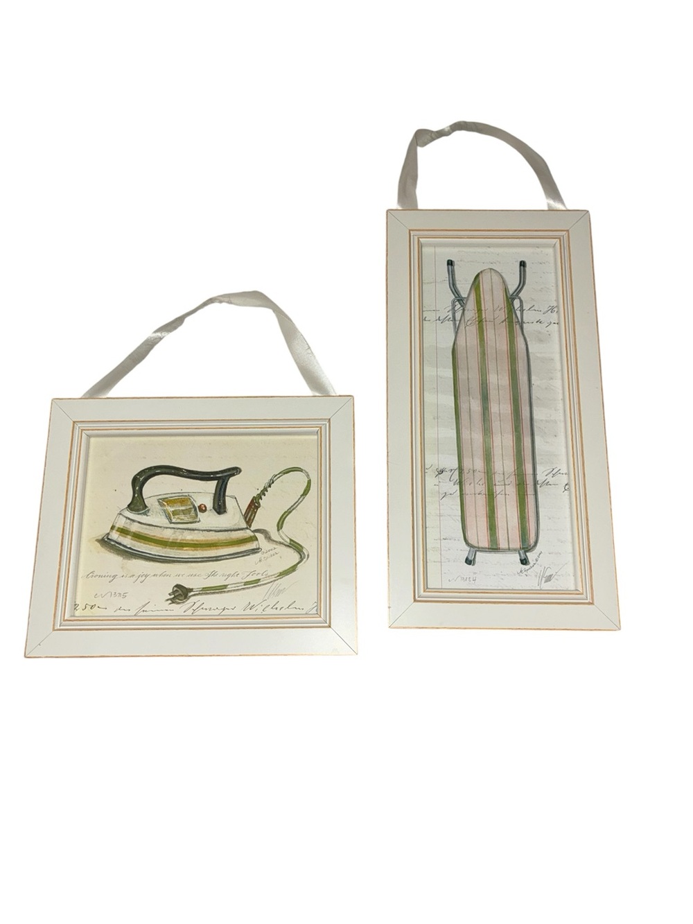 Kolene Spicher & Co‎ Laundry set Framed Watercolor Prints Signed & Authentic.